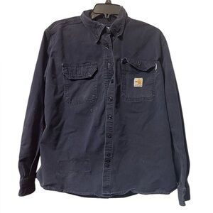 Carhartt Women’s Navy Button Down Long Sleeve